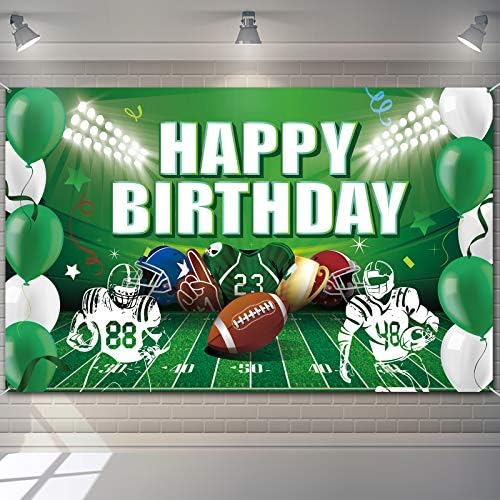 Football Backdrop Banner for Birthday Party Decorations