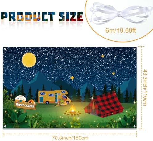 Remerry Camping Backdrop Photo Background for Parties 708 x 433 Inch