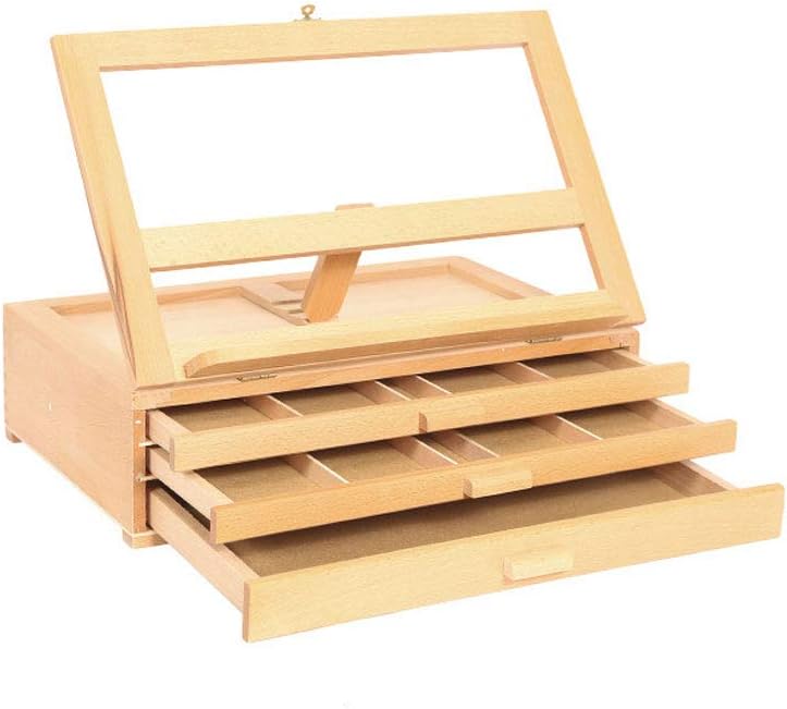 Red Beech Three-Layer Drawing Easel with Storage Box