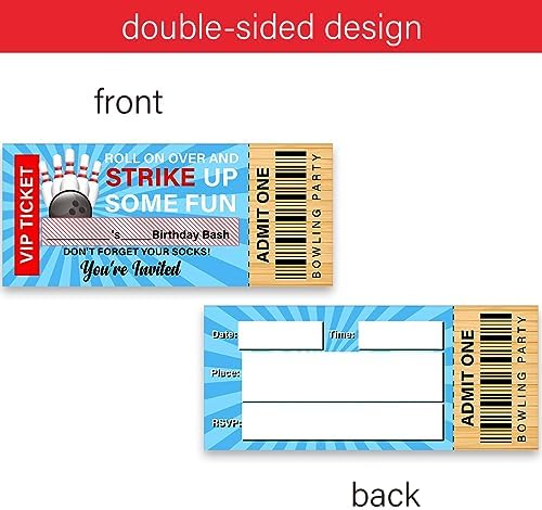 LyoGao 20 Piece Bowling Party Invitation Set with Envelopes