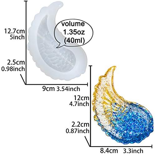 Angel Wing Trinket Dish Epoxy Resin Silicone Molds 2-Count