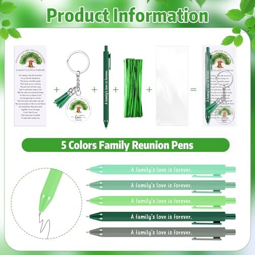 20 Piece Family Reunion Gift Set with Pens and Keychains