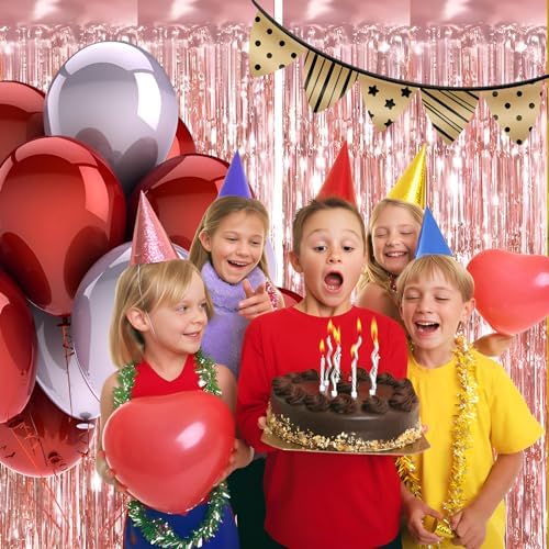 2 Pack Foil Curtain Tinsel Fringe Photo Booth Backdrop for Parties