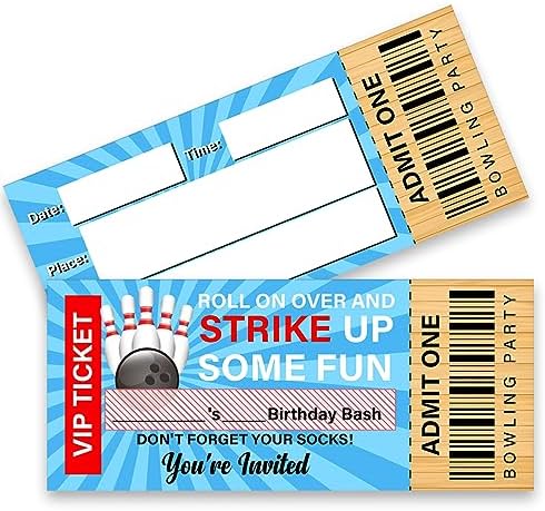 LyoGao 20 Piece Bowling Party Invitation Set with Envelopes