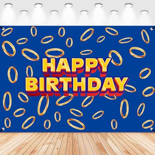 5x3ft Cartoon Game Hedgehog Birthday Party Backdrop Set