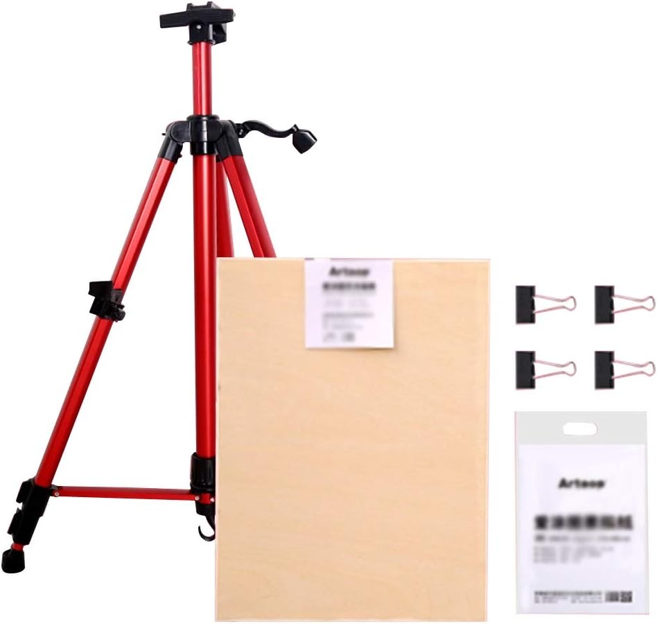 KOMFGT Red Easel with 4K Drawing Board Portable