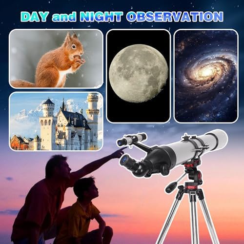 UncleHu High Powered 90mm Refractor Telescope for Adults