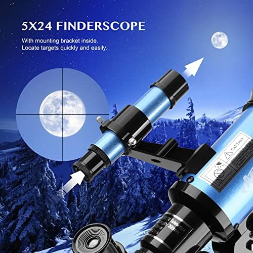AOMEKIE 70mm Telescope with 300mm Tripod and Smartphone Adapter for Beginners