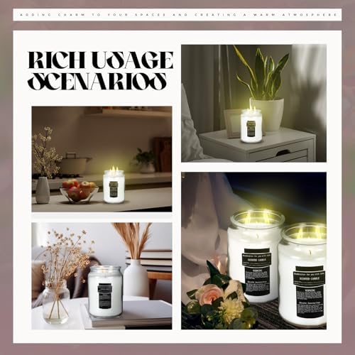 Ziliny 25 Oz Glass Candle Jars with Airtight Lids 6 Pcs