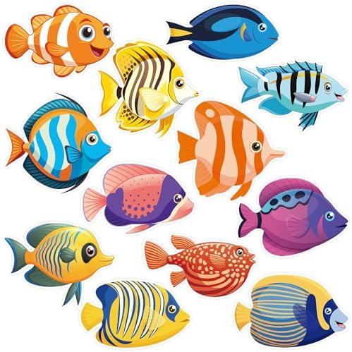 60PCS Tropical Fish Cutouts for Classroom Decorations