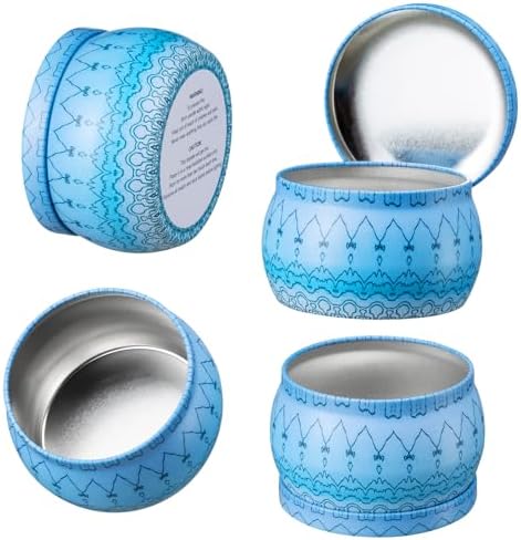 Domivirgo Candle Tins with Lid 16pcs 8 Designs