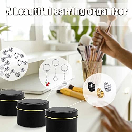 24 Pack Black Candle Tins for DIY Candle Making
