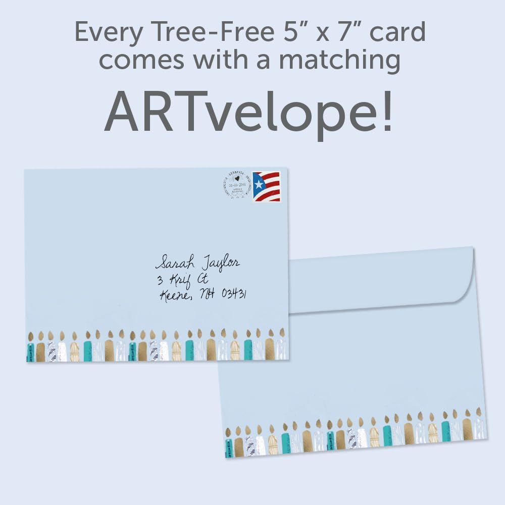 Tree-Free Greetings Hanukkah Card Set 2 Cards Envelopes