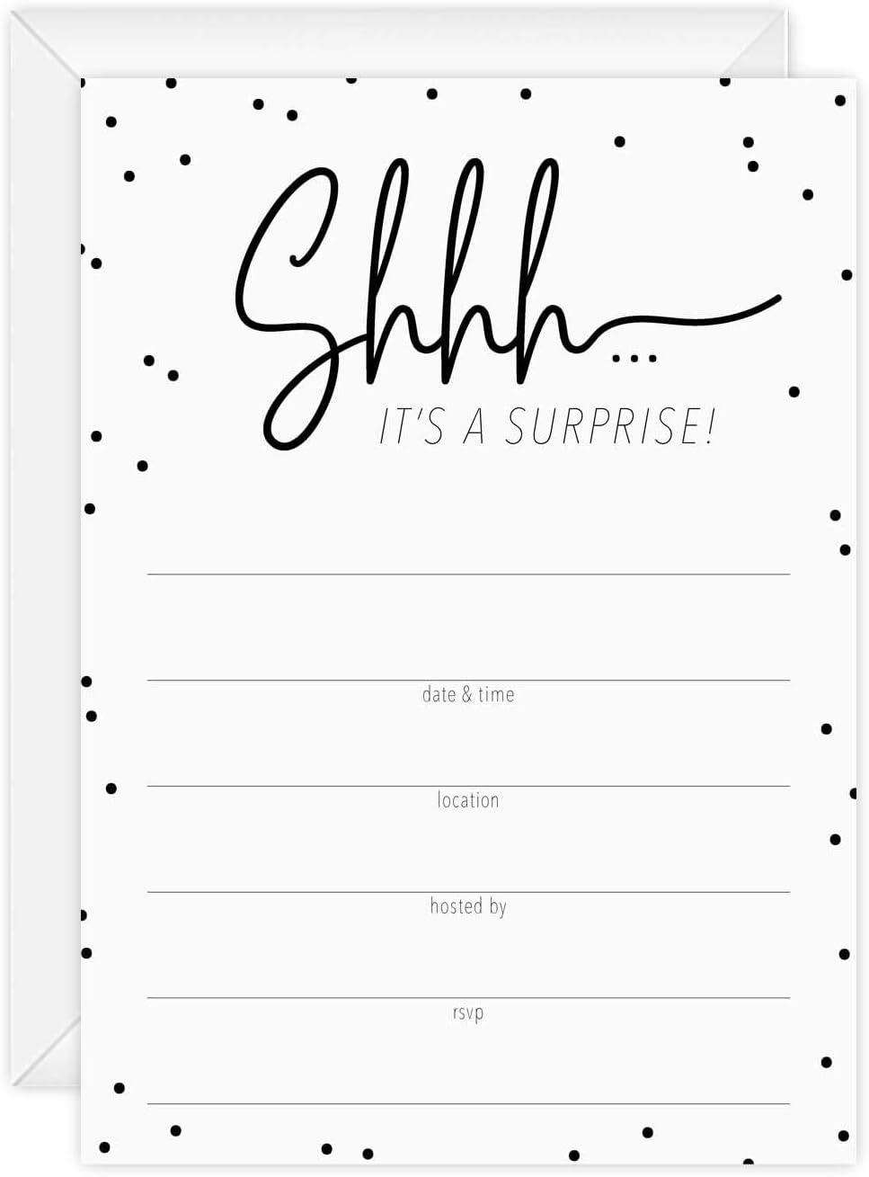 Canopy Street Surprise Party Fill In Invites 5x7