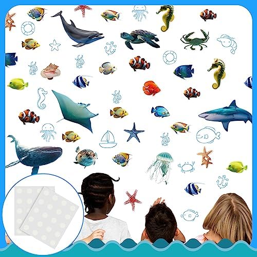 Fulmoon 62 Pcs Ocean Animal Cutouts Classroom Decorations