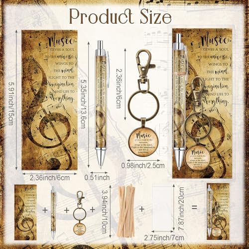 Spakon Music Themed Gift Set with Pens Keychains Bookmarks