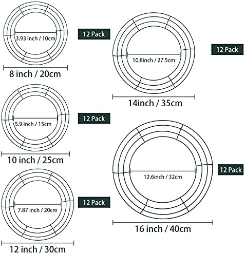 Patelai 12-Piece Metal Wreath Frame for Decor