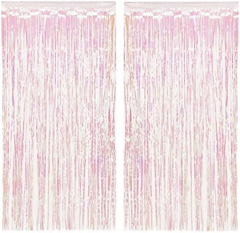 Xo Fetti Iridescent Fringe Foil Curtain Set of 2