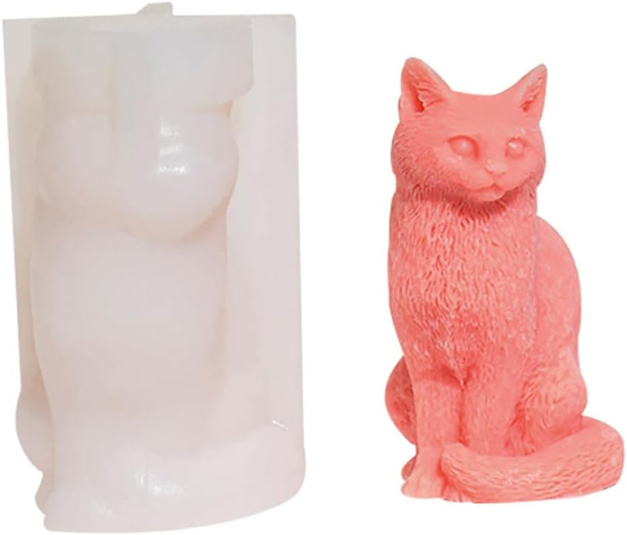 Cute Cat Candle Silicone Mold for DIY Art Projects