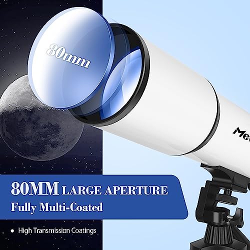MEEZAA High-Powered Refractor Telescope with Phone Adapter