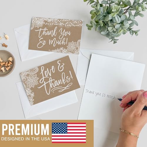 Hadley Designs 24 Rustic Kraft Greeting Cards