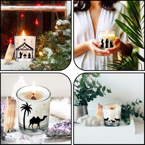 10 Pcs Christmas Glass Candle Jars with Cork Lids