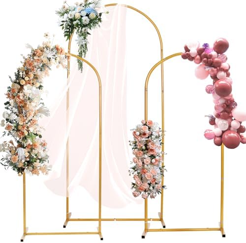 Liacere Gold Metal Arch Backdrop Stand Set of 3