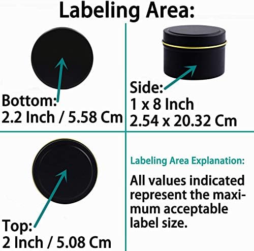 SONVIIBOX 24 Piece Black Candle Tins 4oz
