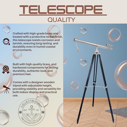 Decorative Double Barrel Marine Telescope with Black Tripod