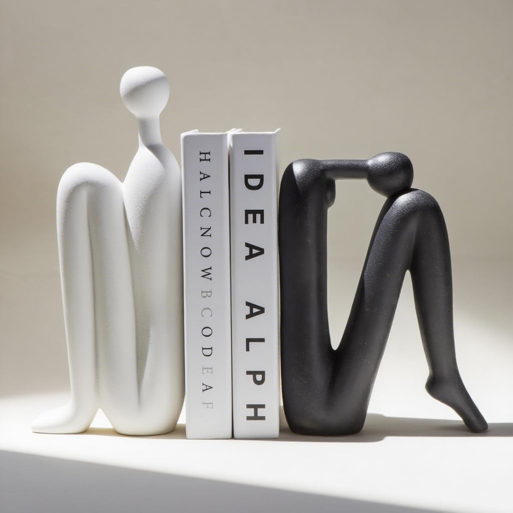 WANCHIY Modern Bookends for Shelves