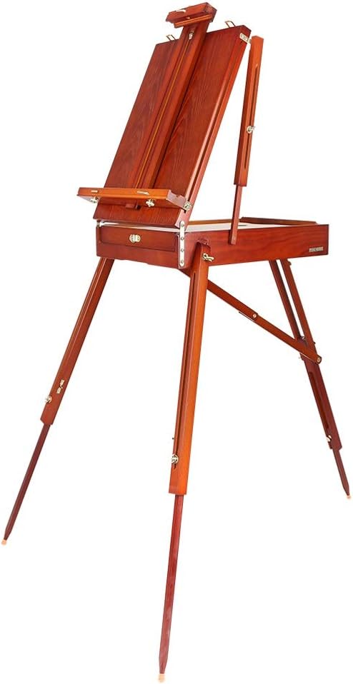 Canvas Display Stand with Collapsible Drawer for Studio and Outdoor Art
