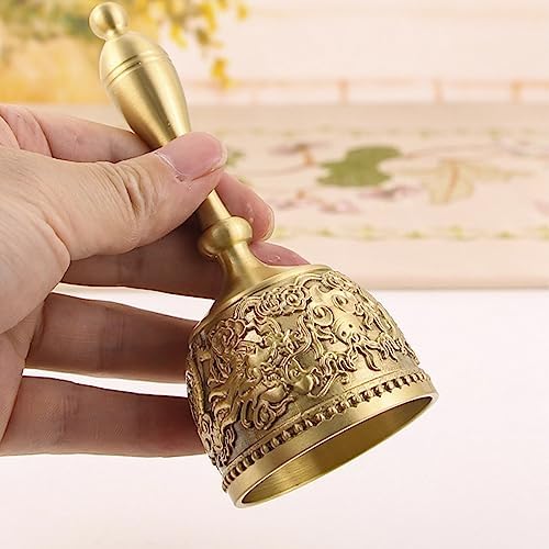 EBTOOLS Exquisite Engraved Brass Wedding Bell Call Bell Decorative Bell