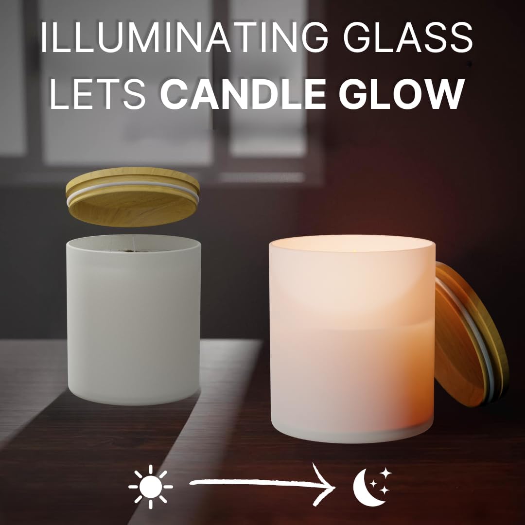 True Candle Frosted Glass Jar with Metal Lid 14oz 6pcs