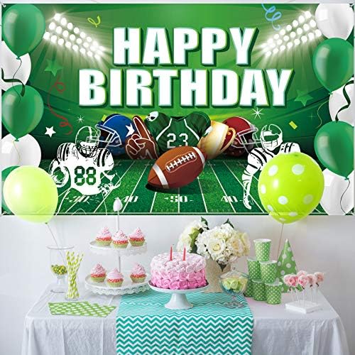 Football Backdrop Banner for Birthday Party Decorations