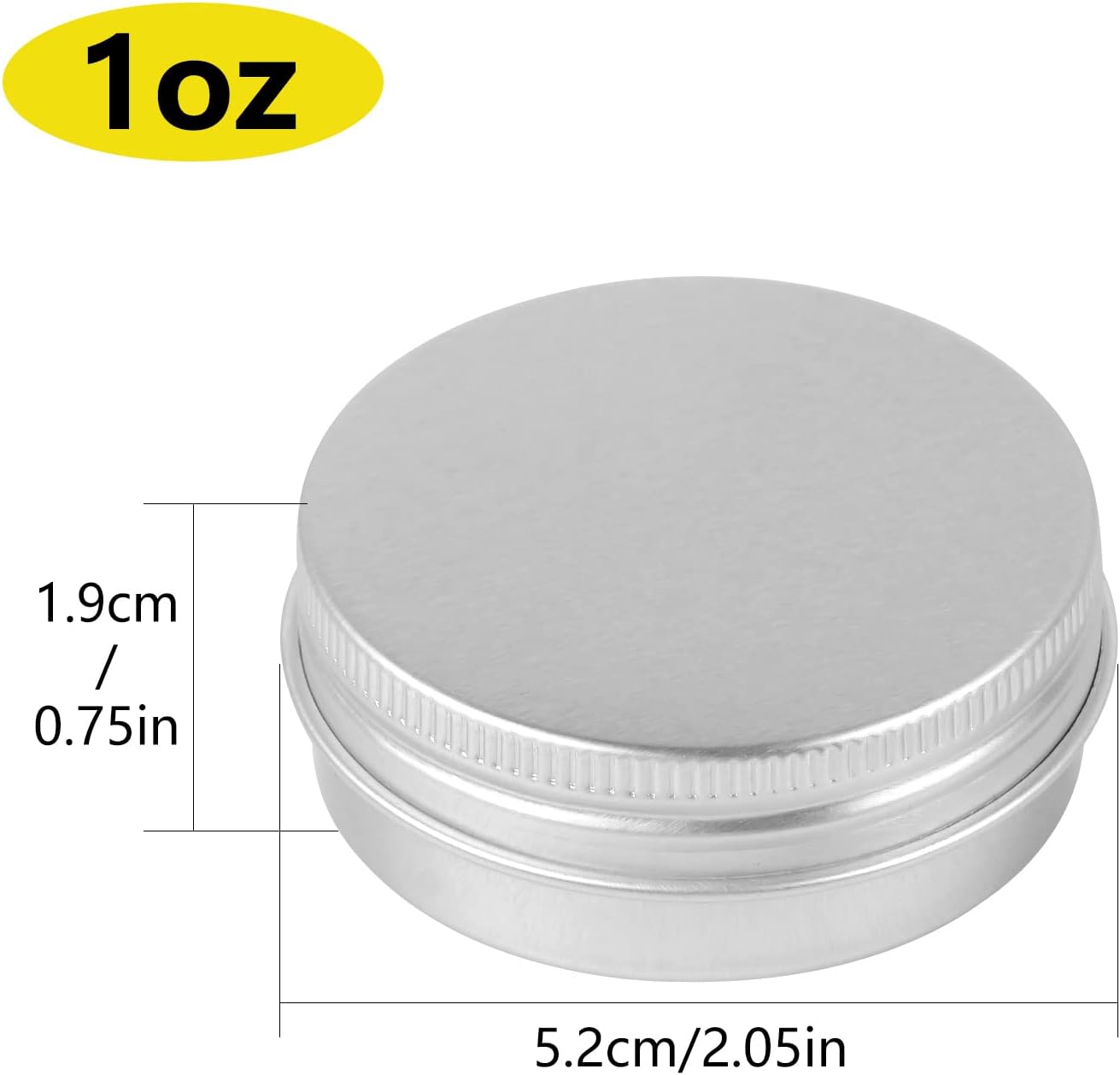 CABAX 1 oz Silver Aluminum Candle Tins 12 Pcs
