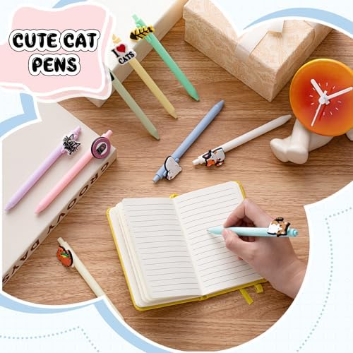 9 Pcs Cat Ballpoint Pens Set Cute Fun Writing Pens