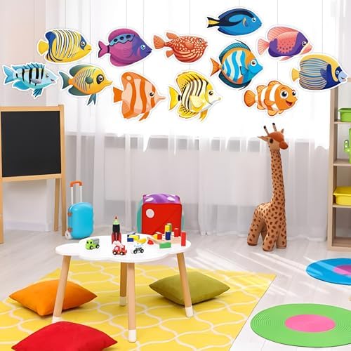 60PCS Tropical Fish Cutouts for Classroom Decorations