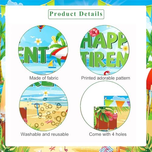 Retirement Party Decorations Summer Hawaiian Beach Photo Backdrop Banner
