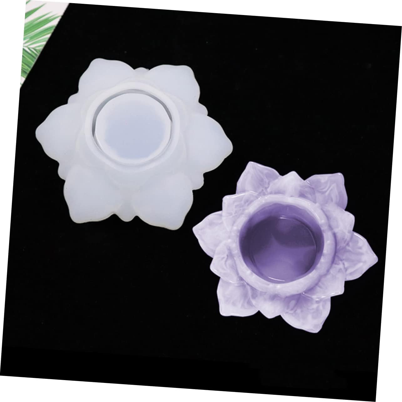 2pcs Lotus Shape Silicone Candle Making Molds for DIY Crafts