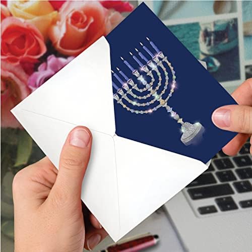 NobleWorks Blue Chanukah Greeting Cards 12 Boxed