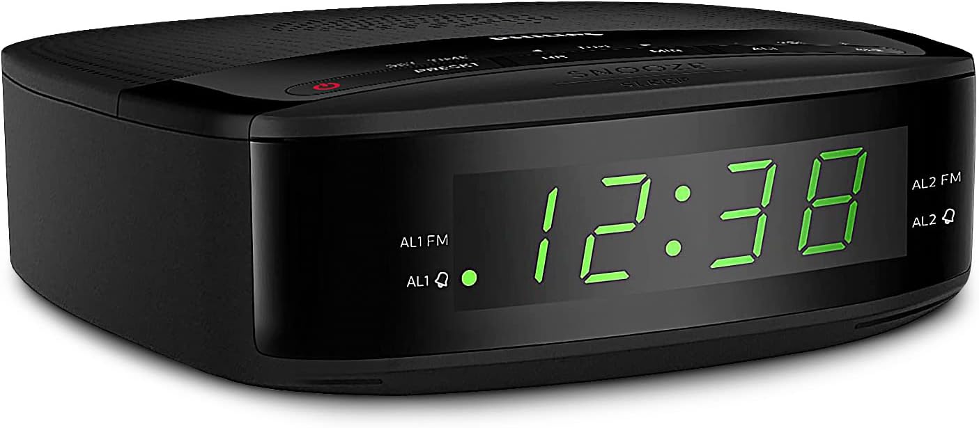 Philips Radio Alarm Clock with LED Display and Snooze Function