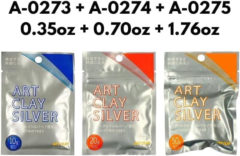 Okamoto Art Silver Clay Assortment Set for Jewelry Making