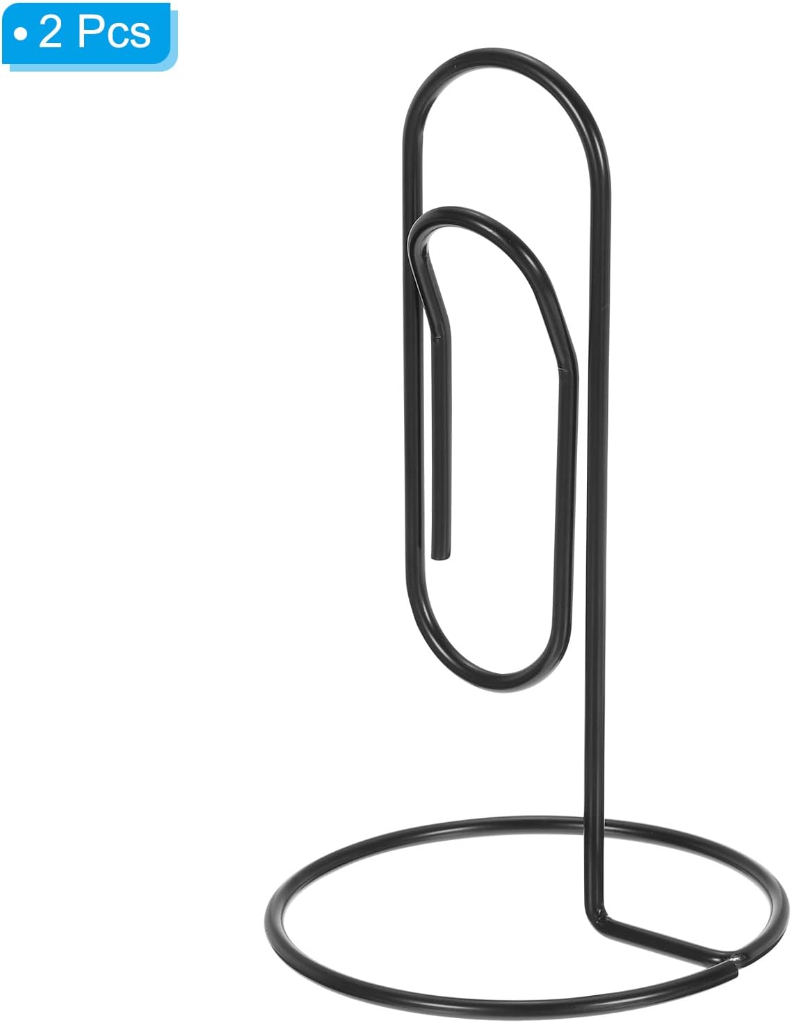 PATIKIL Place Card Holder 2 Pack Black Metal Memo Clip Stand