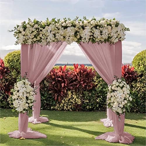 LINXTAR Wedding Arch Draping Fabric 30 x 6Y Dusty Rose Sheer Chiffon
