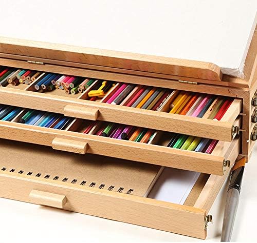 Red Beech Three-Layer Drawing Easel with Storage Box
