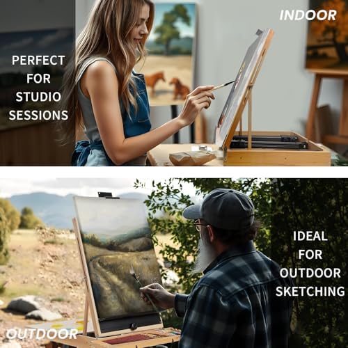 Falling in Art Large French Style Easel - Portable Sketchbox with Drawer