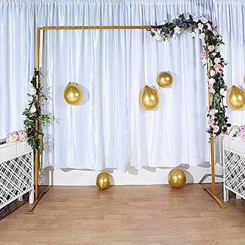 BalsaCircle 8 Foot Gold Metal Square Backdrop Stand Arch