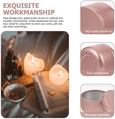 Beavorty 12pc Candle Jars with Lid Rose Gold Metal Containers