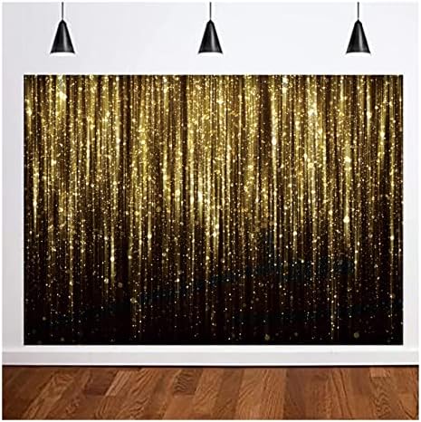Black Gold Photo Backdrop for Birthday Parties 7x5ft