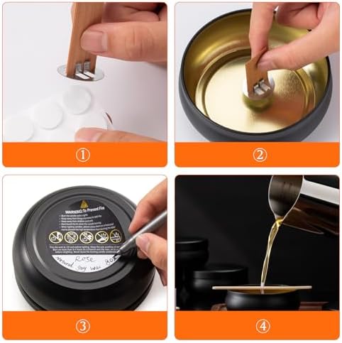 Opeshar 12 Piece 8oz Matte Black Candle Tin Set